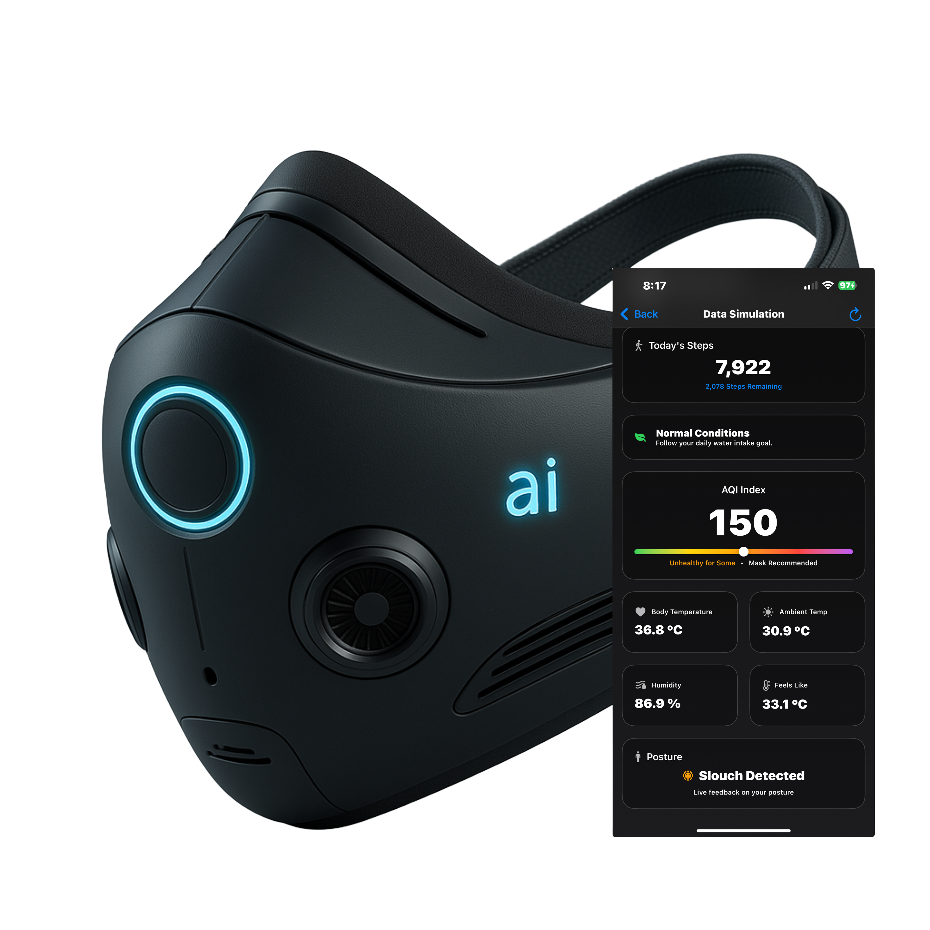 Securio Mask Black with App